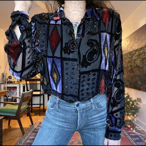 VINTAGE BLOUSE M - Picture 5 of 7